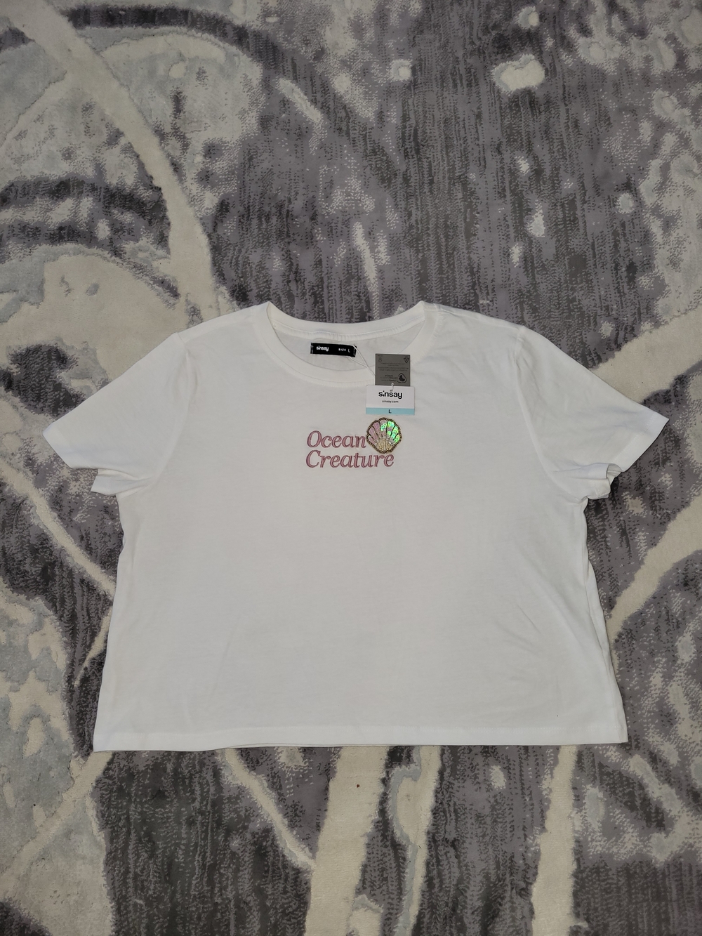 Brand New White 'Ocean Creature' Graphic Tee Size L